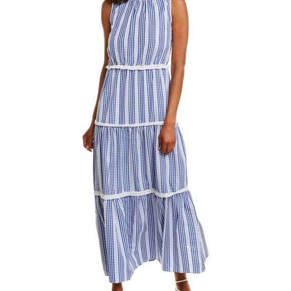 Jula Jordan Dresses & Skirts - NWT Julia Jordan Gingham Stripe Tiered Maxi Dress - Size 10